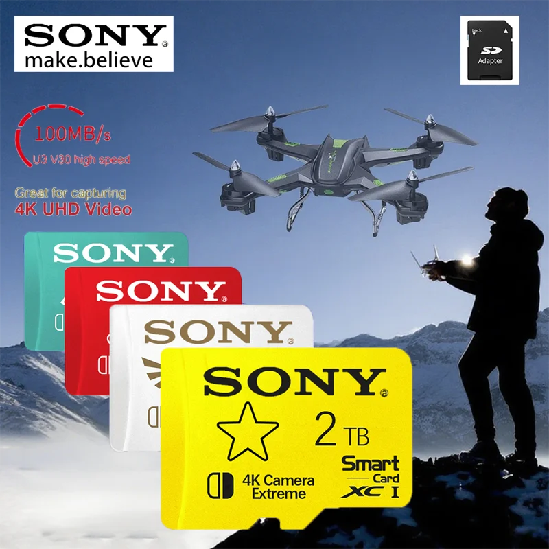 SONY 2TB 1TB Micro TF/SD Card Class 10 SD Card 256GB Memory Card 128GB 512GB TF Card Free For Shipping Cameras /tablet/Drone