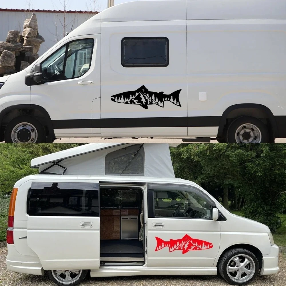 Graphics Forest Fish Decor Sticker Car Body Decoration Van Camping Rv Motohome Caravan Motor Vehicle Auto Tuning Accessories view 2