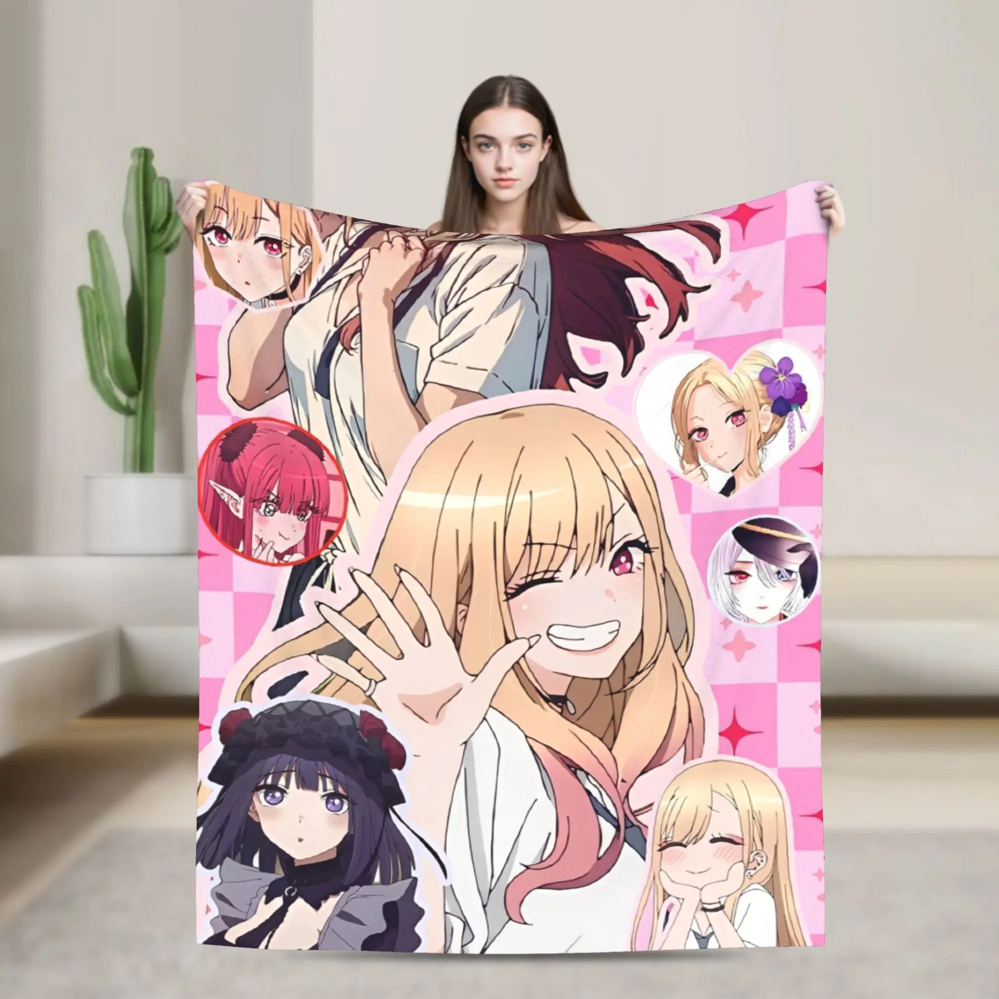 Japan Anime Marin Kitagawa Accessories Blanket Super Soft Cozy  Throw Blankets for Sofa 50x60 Inches Multiple Sizes Bedspread