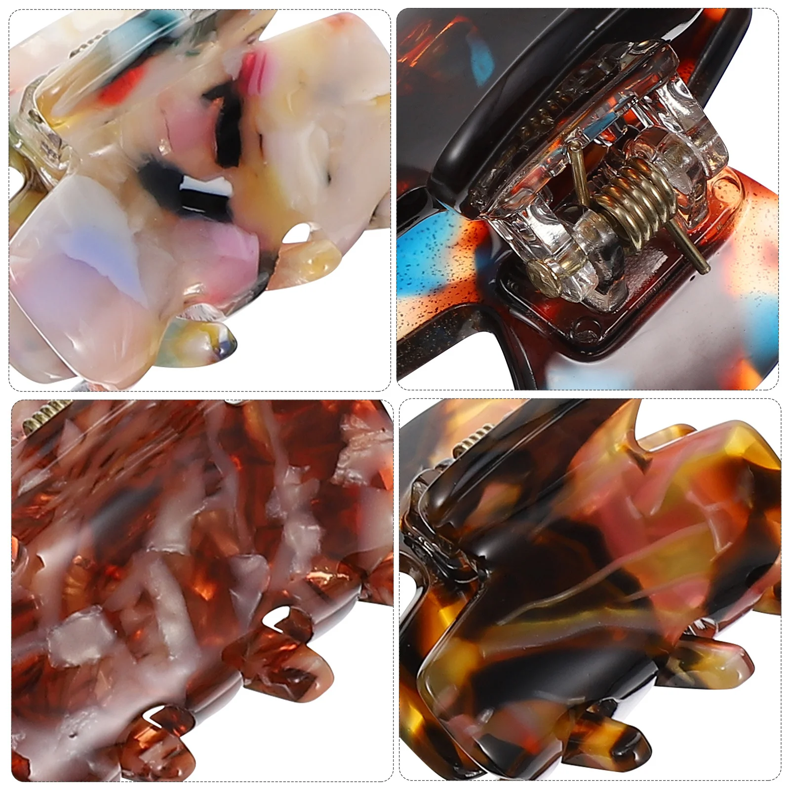 

6Pcs Leopard Hair Clips Cellulose Acetate Small Claw Clips Stylish Mini Hair Barrettes for Party Wedding Daily Decoration