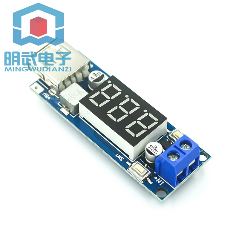 DC-DC step-down Power Supply Module Car Battery Voltmeter + 5V USB Charging Mobile Phone