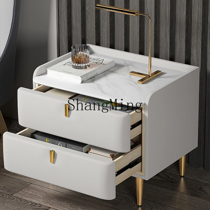 FG exquisite advanced modern simple solid wood double pumping minimalist bedroom storage bedside table