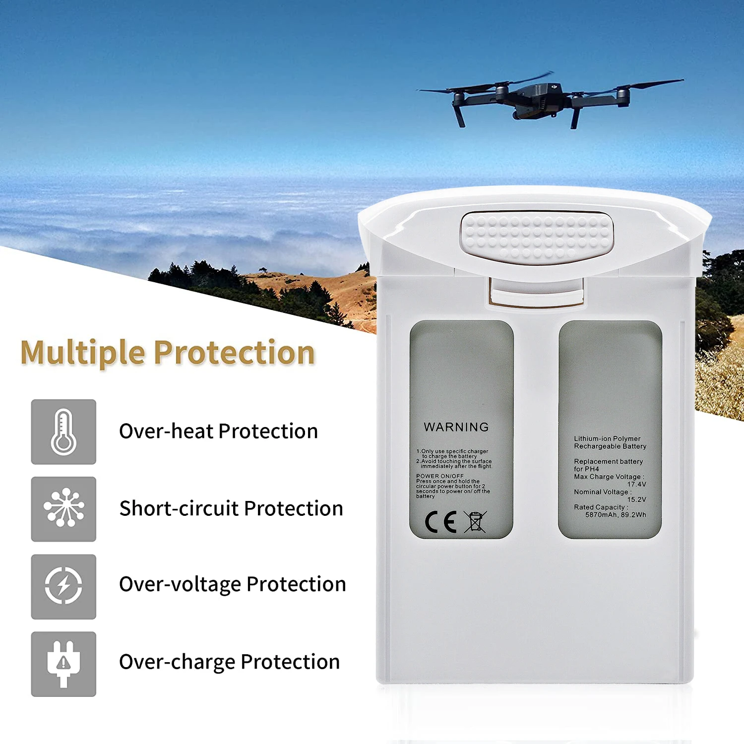 

For DJI Phantom 4 Advanced 4Pro V2.0 RTK high capacity intelligent flight battery 5870mAh New OEM DJI drone accessories