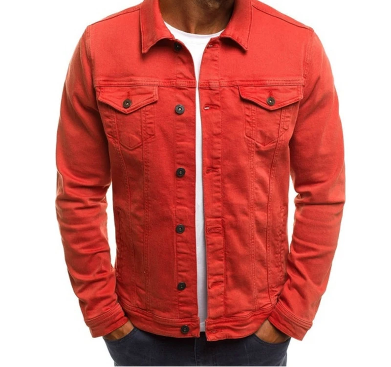 Men's Autumn Jackets 2023 Casual Fashion Versatile Slim Single Breasted Long Sleeve Solid Color Cardigan Button Work Denim Coat