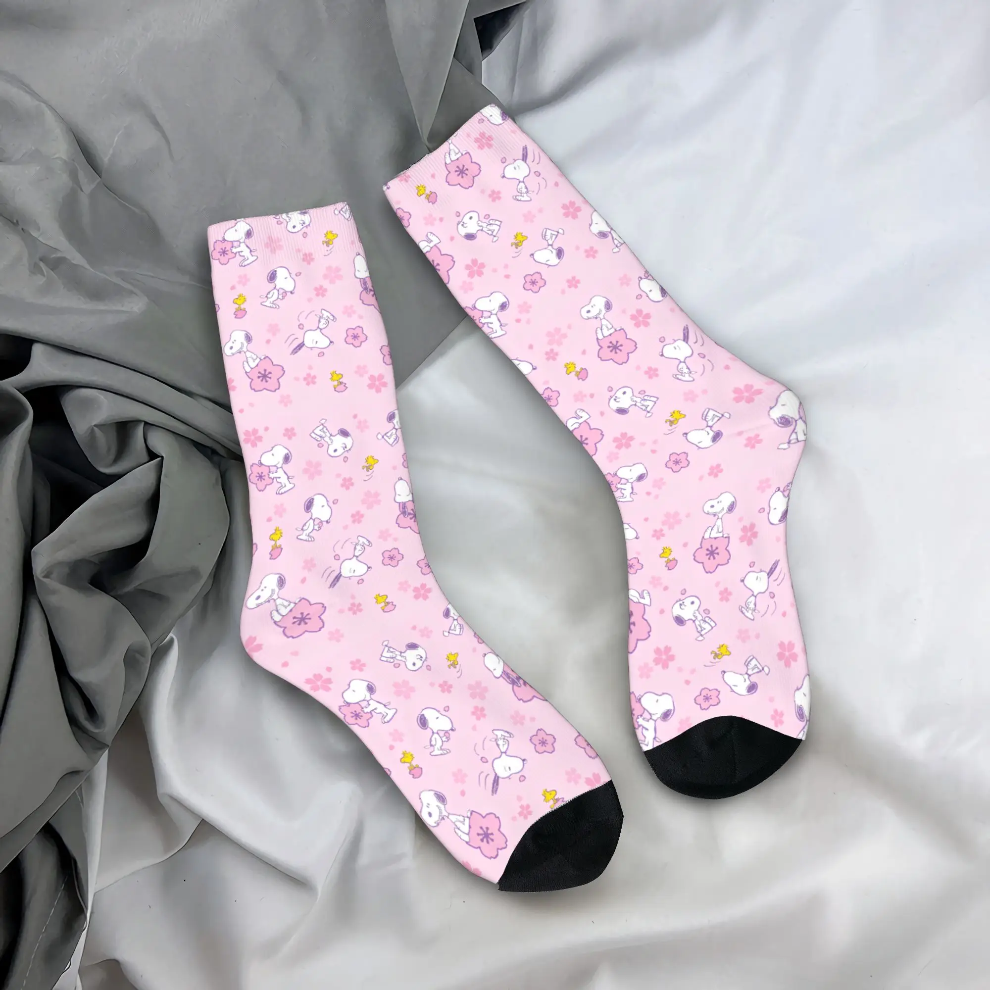 Snoopys Cartoon Socks Men Women Polyester Funny Happy  Socks Harajuku Spring Summer Autumn Winter Middle Tube Socks Gifts