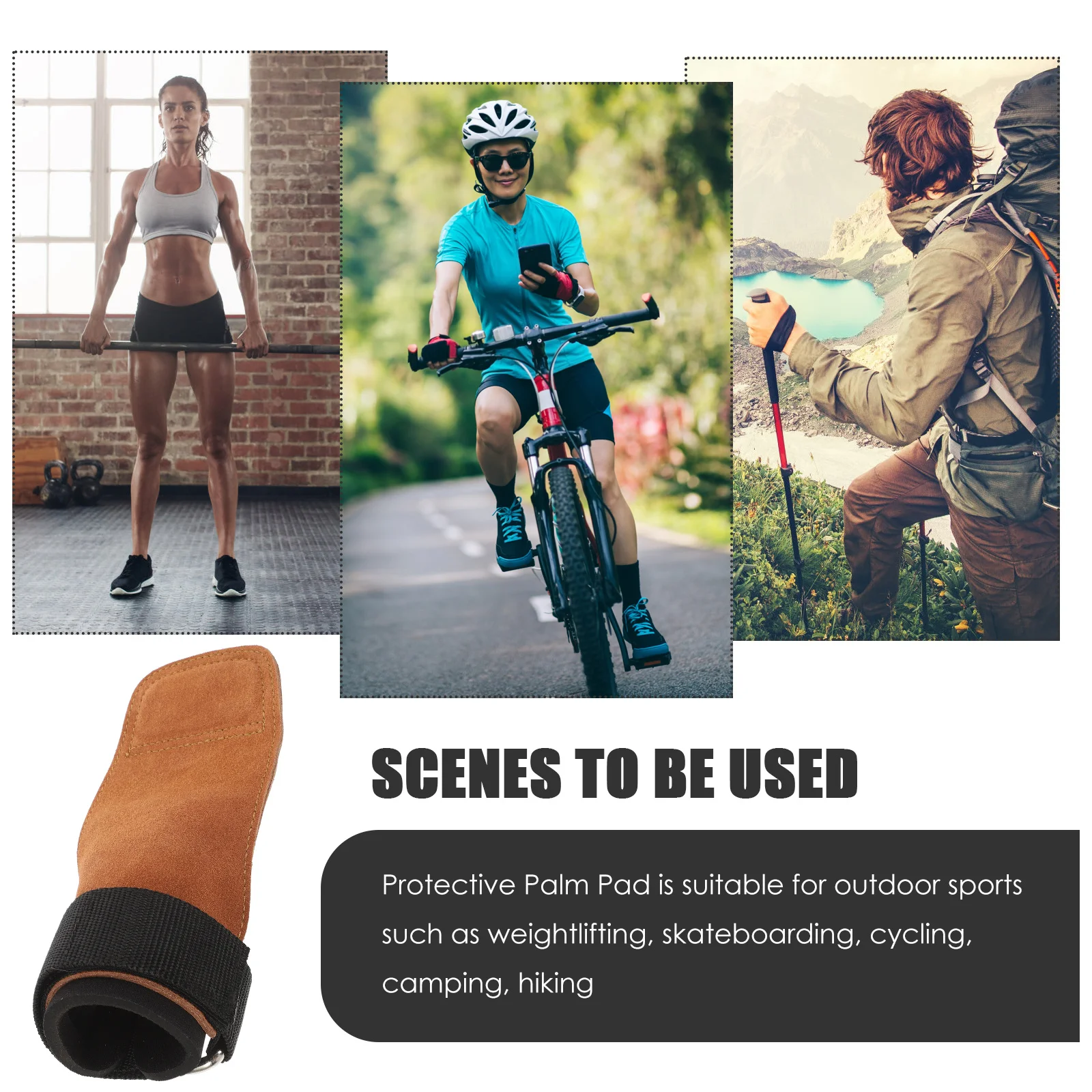 

Weightlifting Palm Protector Durable Sports Palm Pads Pull-Up Gloves for Gym Fitness Training Wrist Straps Training Gloves