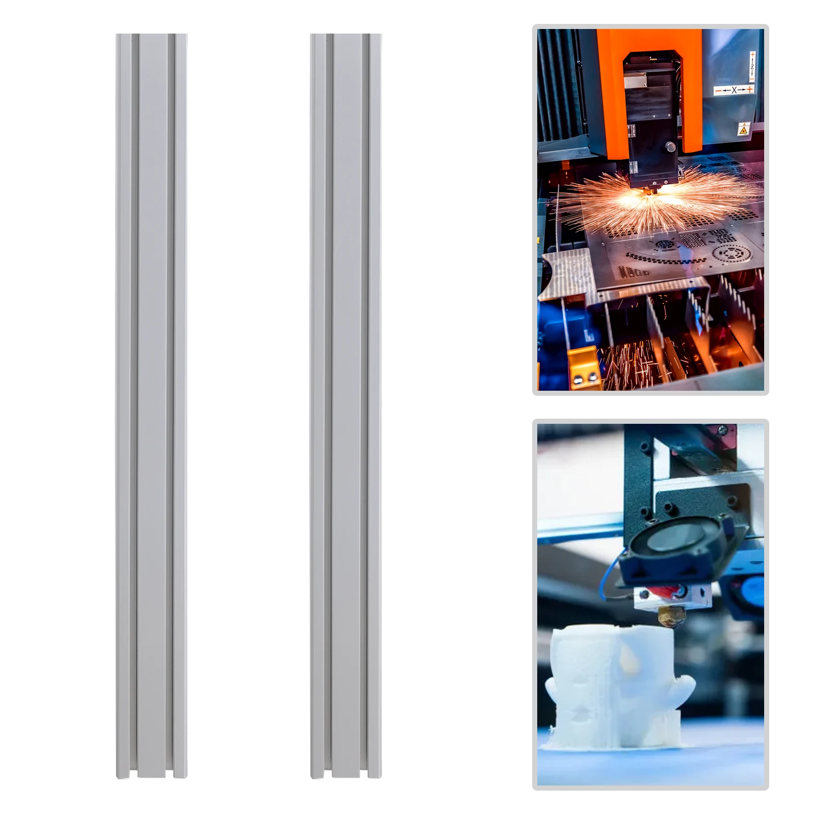 2-Pack 1M Silver 4080 T-Slot Aluminum Profiles, 6063 Aluminum Alloy Extrusion, 100x80x40mm Structural Framing, Industrial Rails