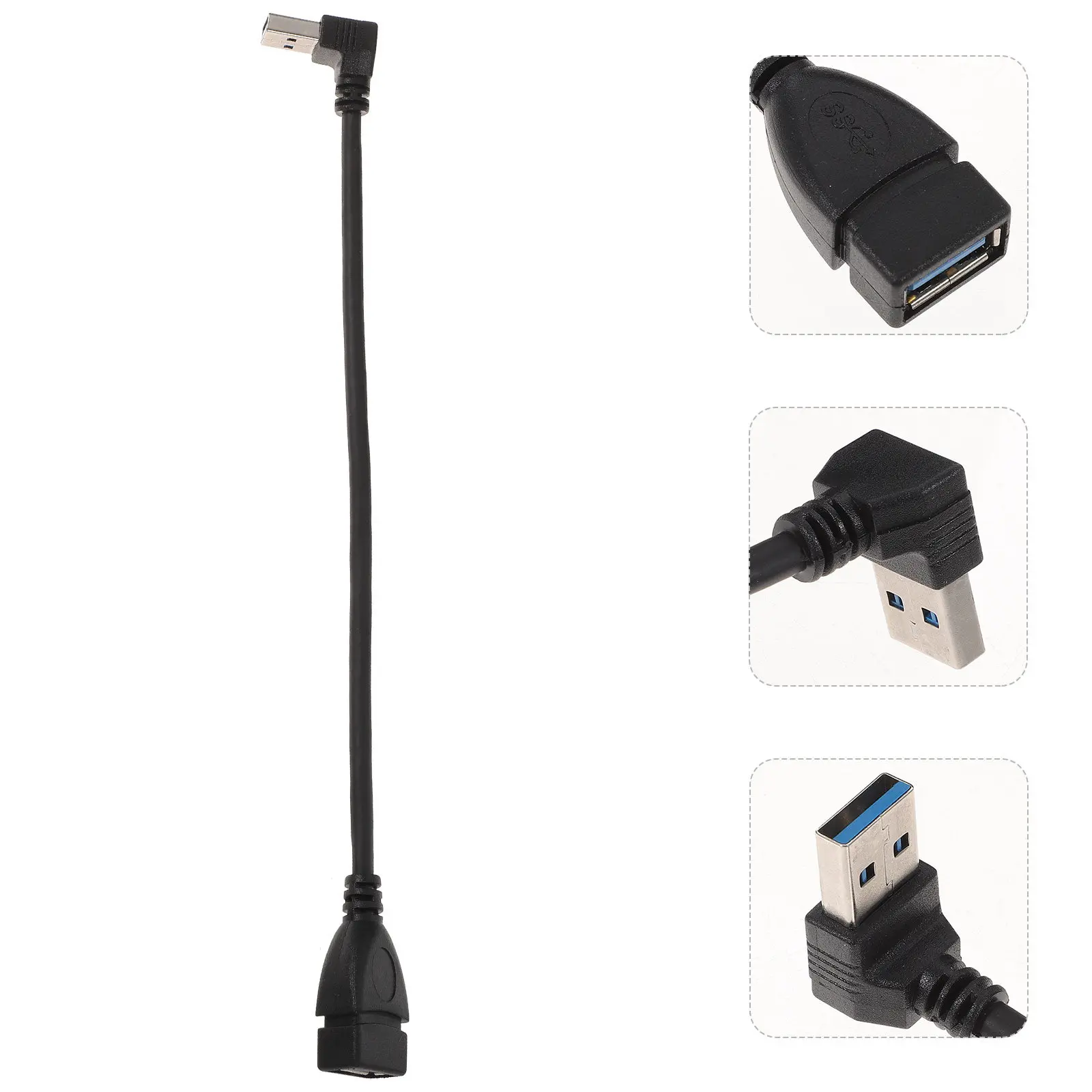 Shielded USB 3.0 Extension Cable Right Angle USB A Male to Female Adapter Reduces Emi Supports Fast Data Sync Ideal for Desktop