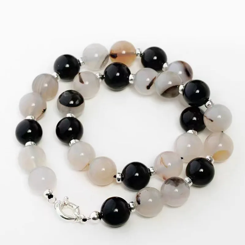 Agate Bead Splicing Necklace New Style Natural Stone Simple High-end Necklace Ready-made Niche Jewelry Clavicle Chain