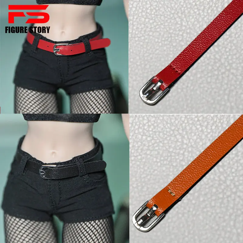 1/6 scale female dolls accessories leather belt black red white fit 12'' action figrue body model