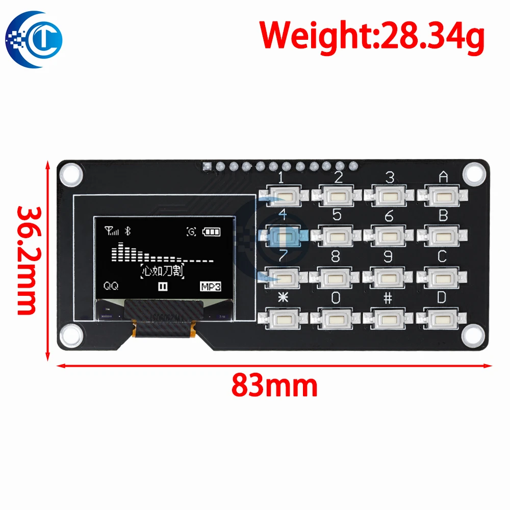 0.96 /1.3 inch OLED display SSD1106 SSD1306 with 4x4 keyboard 16P button Display Module screen module for arduino