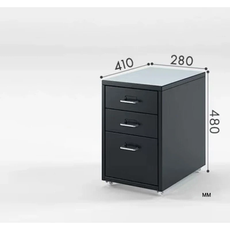 Three-Drawer Cabinet Mobile Storage Cabinet Office Small Drawer File Table Under The Information Movable