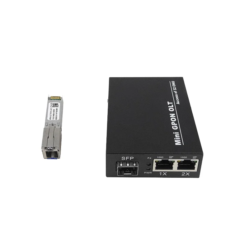 Peralatan Serat Optik Portabel HONGAN Mini GPON OLT Stick Single Port 1 GPON & 2*GE Uplink untuk FTTH, Laris Terjual