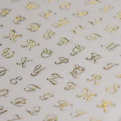 1pcs 5D Hot Stamping English Alphabet Nail Stickers DIY Manicure Self-Adhesive Gold Silver Letter Slider Nail Art Decora Decals