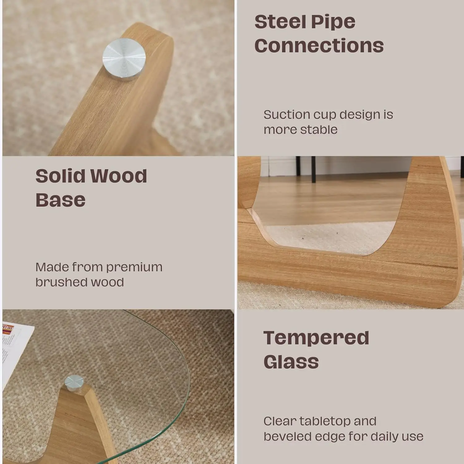 Modern Noguchi Coffee Table, Triangle Coffee Table With Tempered Glass Modern Vintage Glass Tea Table Wood Glass Accent Center