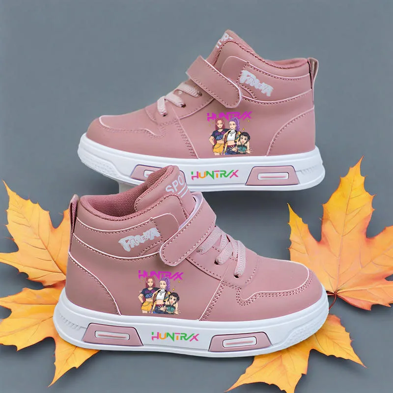Новые высокие детские кроссовки KPop Demon Hunters, повседневные спортивные баскетбольные кроссовки, подарок для девочек, детская обувь, студенческая уличная обувь
