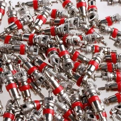 PACK OF 100 Premium TPMS Safe, Nickel Plated Red Valve Cores MADE IN THE USA For Schrader Valves VA-01 For Use on CarsTrucks