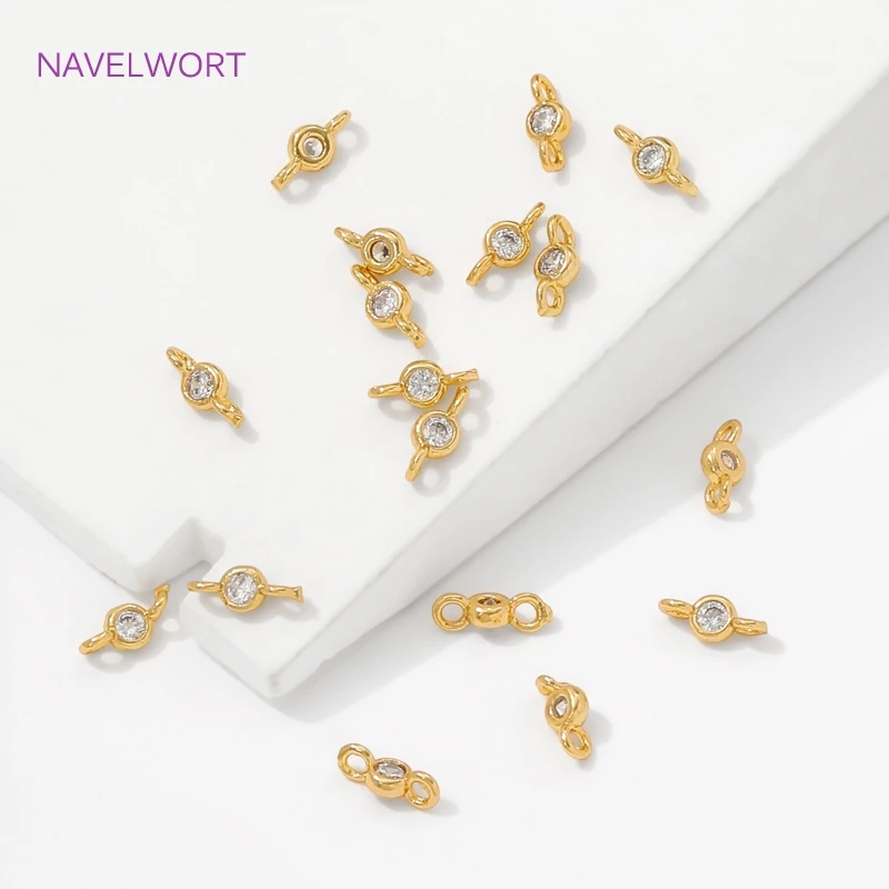18K Gold Plated With Zircon Connectors For Jewelry Making,Brass Connector Charms,DIY Earring Making Supplies,Jewelry Connector image 5