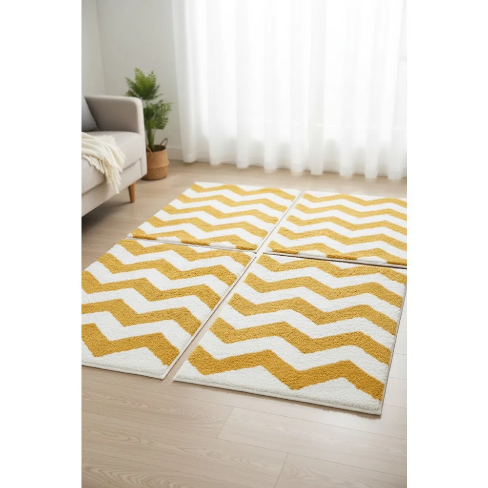 

Luxury Cotton Bath Mat Set 2-Piece Plush Spa Bathroom Rug 1'9"x2'10" Machine Washable