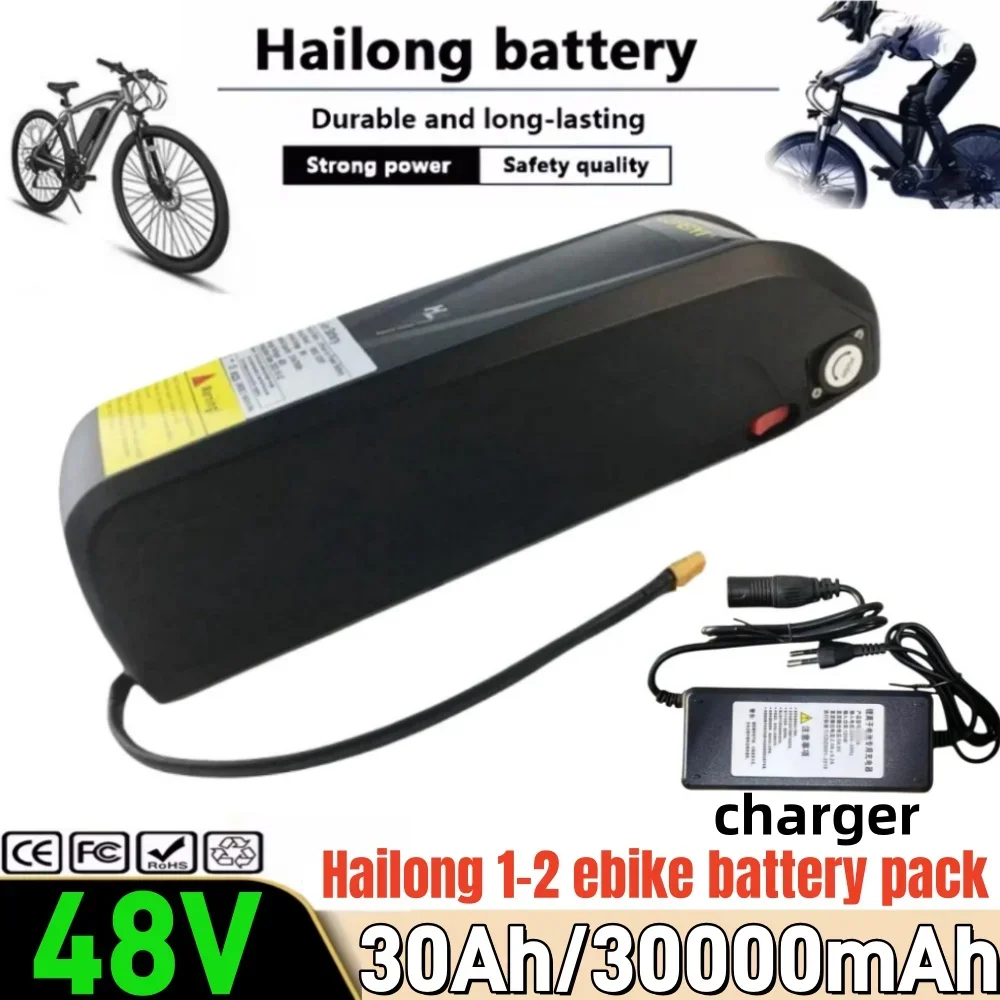 

Hailong 1 and 2 model Battery 48V 30Ah BMS for 350W 500W 750W 1000W Motorcycle/bicycle Waterproof LithiumBattery + Charger