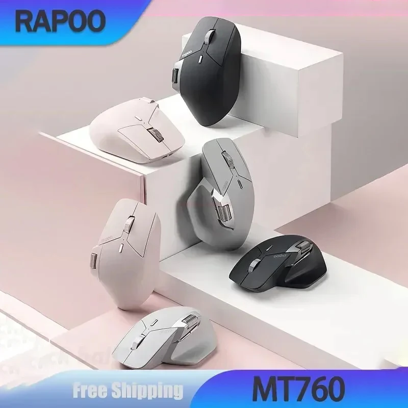 Rapoo Mt760 Gamer Mouse 3mode 2.4g Bluetooth Wireless Mouse Lightweight Mute Mouse Office E-sport Gaming Mice For Windows Gifts