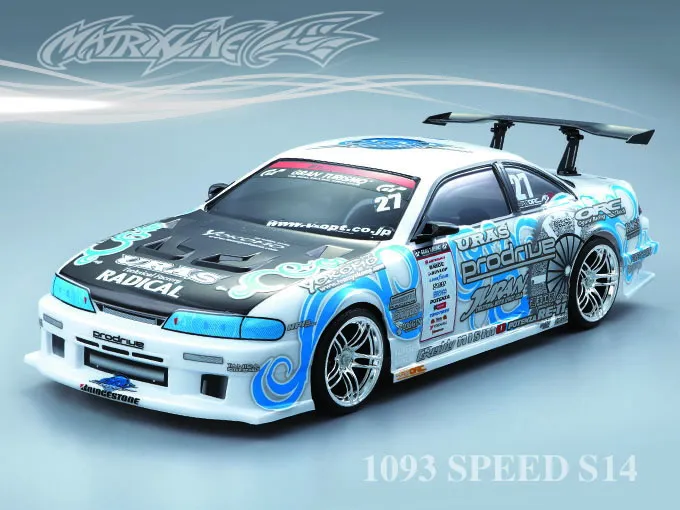 1/10 Speed Silvia S14 drift RC PC Body Shell 195mm Width Lampshade Transparent No Painted Drift Body For RC Hsp Hpi Trax Tamiya