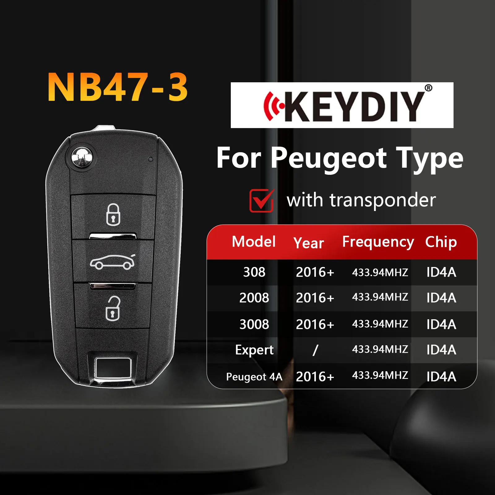 1/2/5 قطعة KEYDIY KD NB47 مفاتيح تحكم عن بعد عالمية للسيارة 3 أزرار لنوع بيجو #2