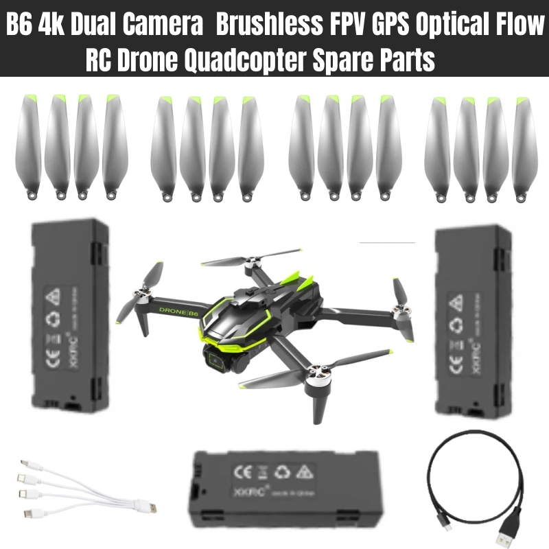 B6 GPS RC Drone Battery B6 Dron Battery B6 Remote Control Quadcopter Spare Parts 3.7V 2000mAh&1000Mah Battery/Propeller/USB