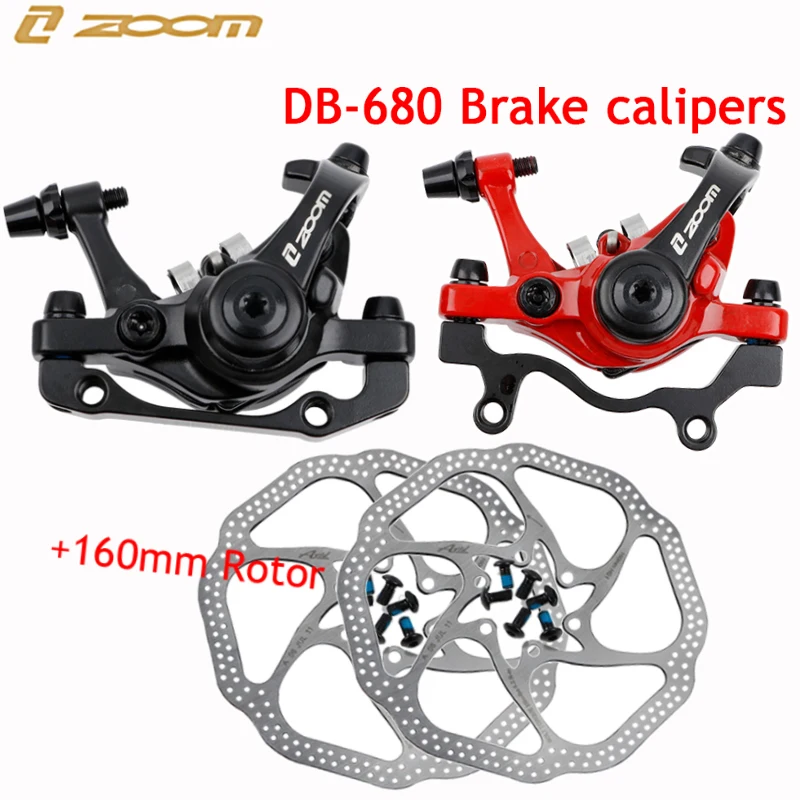 Zoom Db680 Bicycle Brakes Caliper Mtb Bike Mechanical Line Pulling Brakes Disc Rotor 160Mm Mountain Electric Cycling Kit