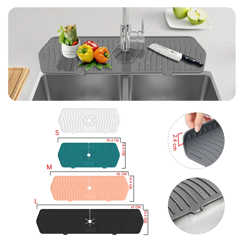 Gorąca wyprzedaż silikonowa bateria rozpryskowa ochraniacz rozpryskowy maty do zlewu kuchennego mata rozpryskowa mydelniczka
