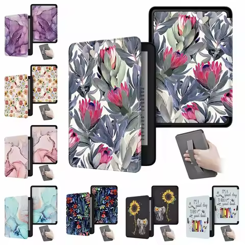 with Hand Support e-Reader Case PU Leather Protective Shell for Kindle Paperwhite 2024 7 inch (12th Gen)/Colorsoft