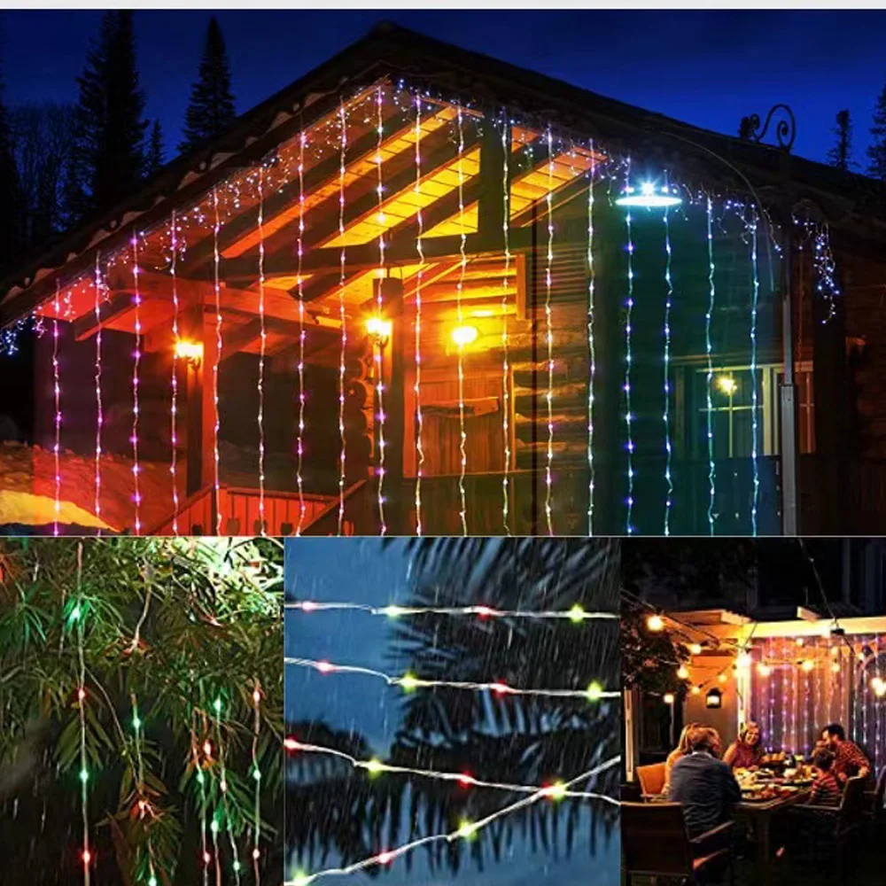 3M RGB Smart LED Curtain Lights Christmas Decor APP Remote USB Garland String Light Fairy Lamp Wedding Holiday Bedroom Outdoor