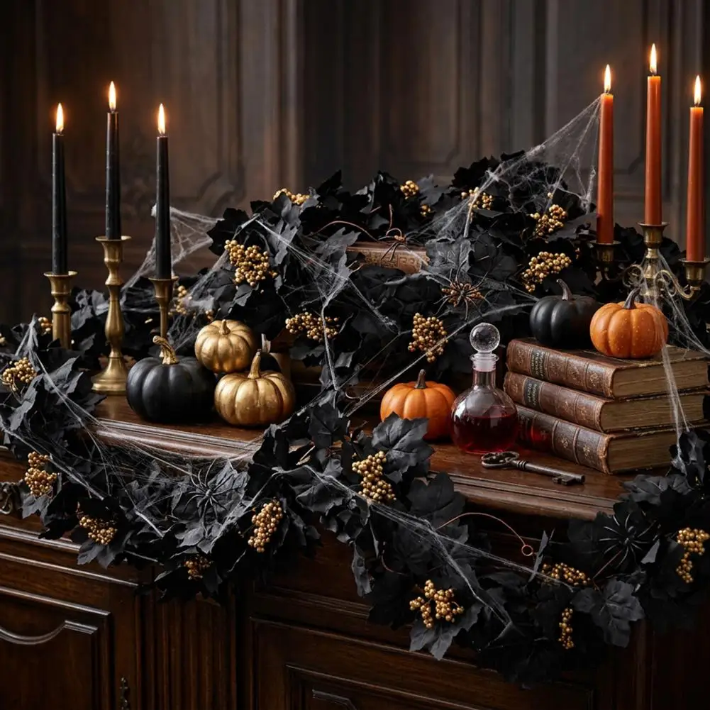 Indoor Outdoor Decorations Fall Seasonal Decorations Halloween Artificial Maple Leaf Vine Garland Fall Wall Hanging for Holiday