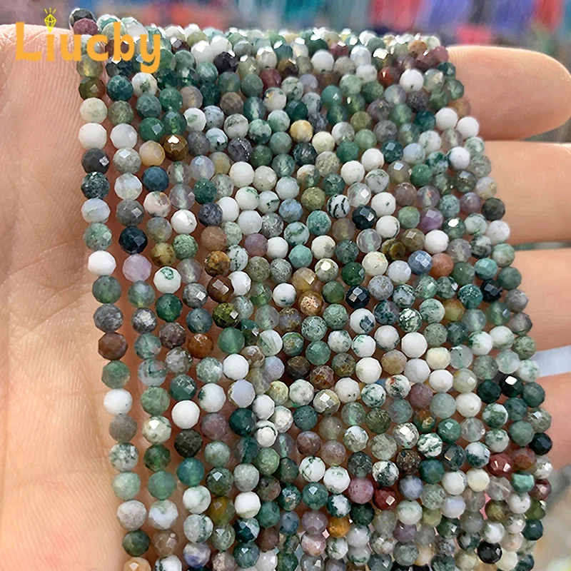 Faceted Indian Agates Natural stone Small beads for Jewelry Making DIY Decorative Accessories Bracelets anklet 15