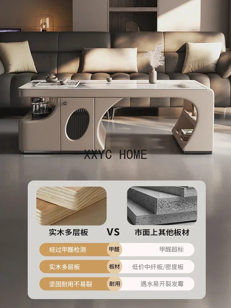 Light Luxury Stone Plate Retractable Kung Fu Tea Table Tea Making Integrated Small Apartment