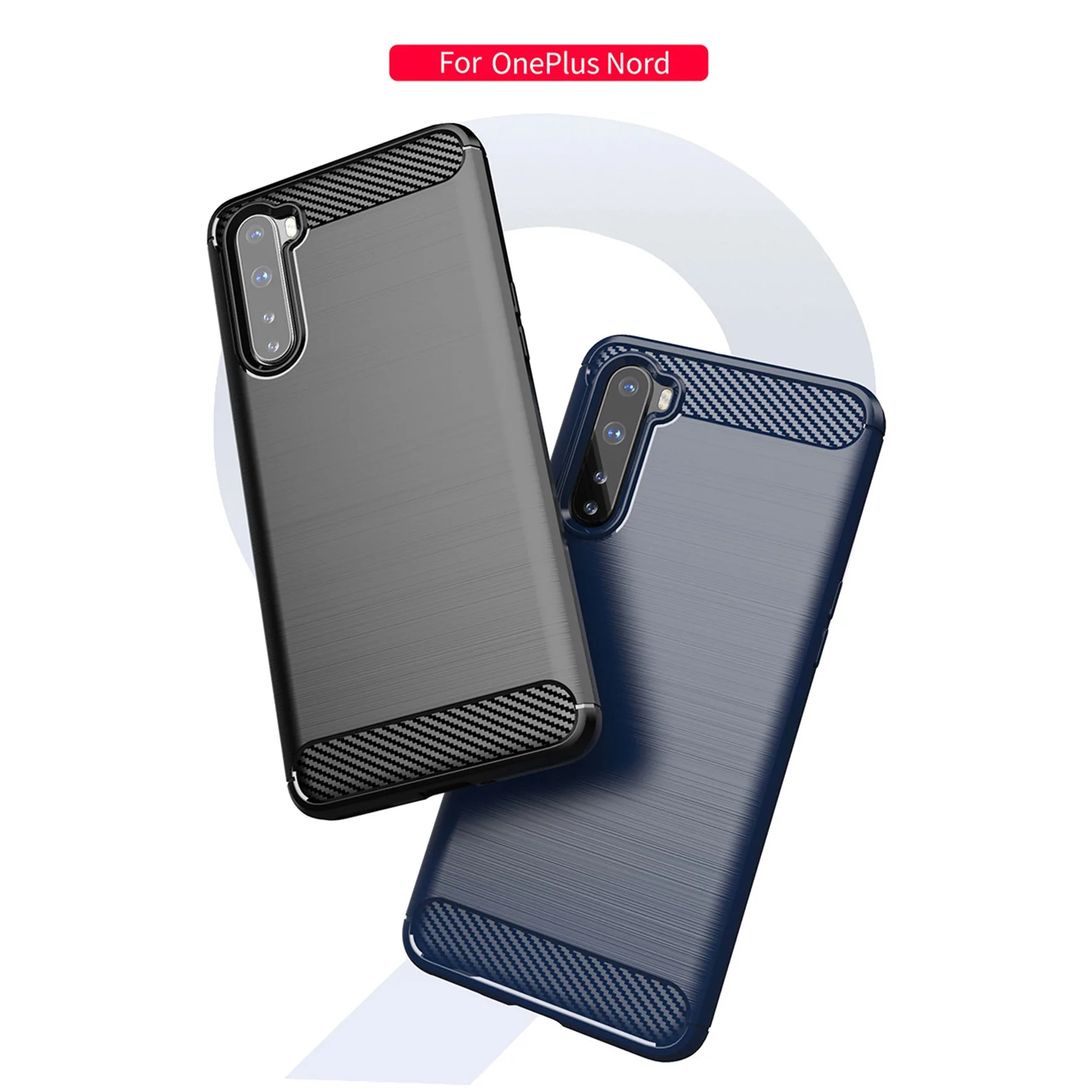 For OnePlus Nord Case Black Slim Fit Flexible TPU Case Brushed Texture Soft Protective Cover for OnePlus Nord Rich