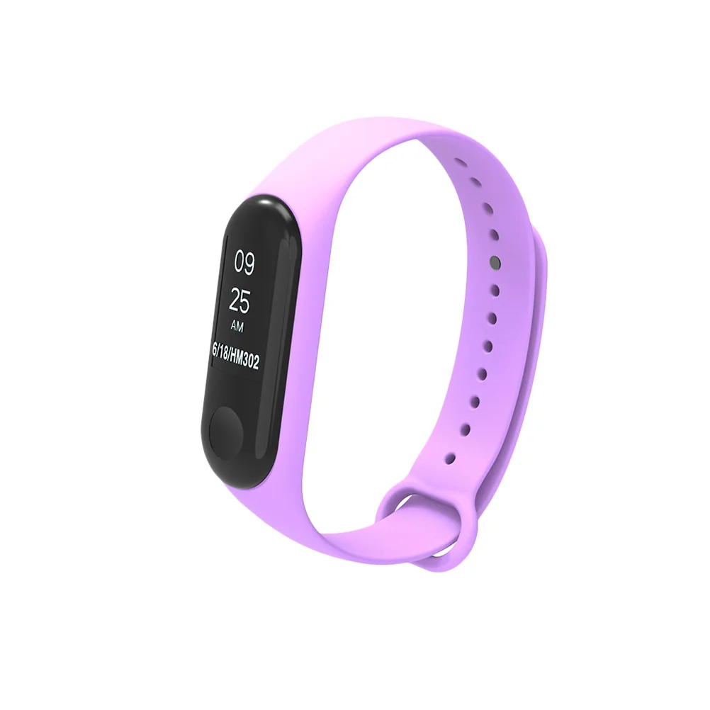 패션 실리콘 교체 밴드 퍼플 No 4 for 3 조정 가능한 내구성 방수 피트니스 손목 밴드 액세서리