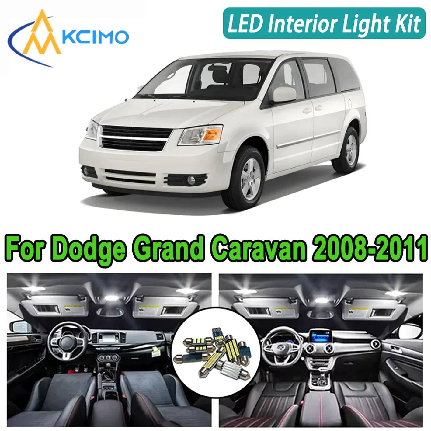 

Kcimo LED For Dodge Grand Caravan 2008 2009 2010 2011 Premium Bright LED Interior Dome Map Trunk Light Kit Car Led Lamps Car LED
