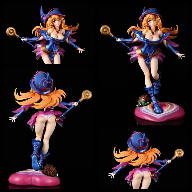 Image of 28cm Neuer Yu-Gi-Oh! Dunkle Magierin Figur Ver.2.0 Duel Monsters Anime-Mädchen Desktop-Dekoration Geschenk