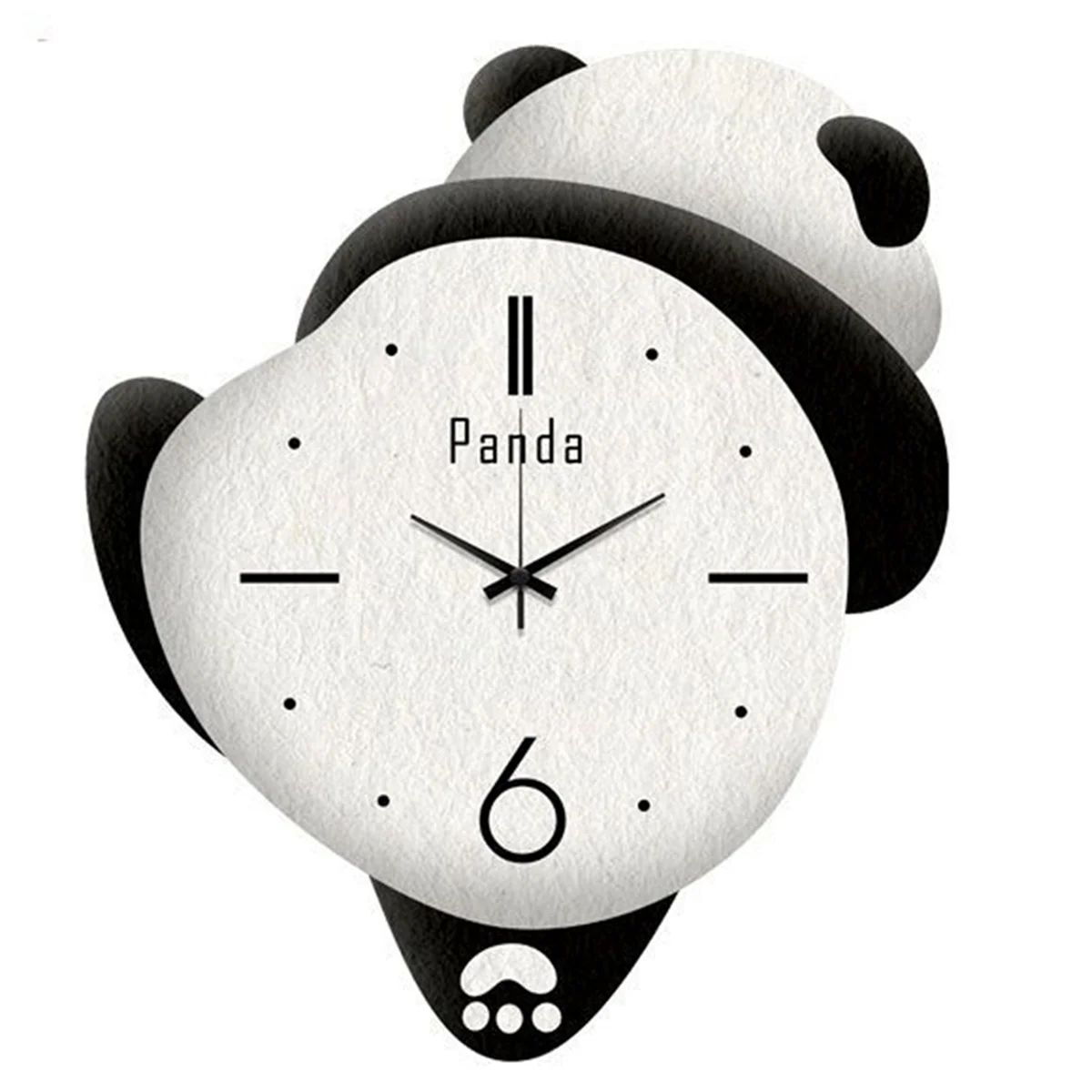 Cute Panda Clock Home Bedroom Cartoon Clock Children'S Room Living Room Wall Clock Silent Punch-Free