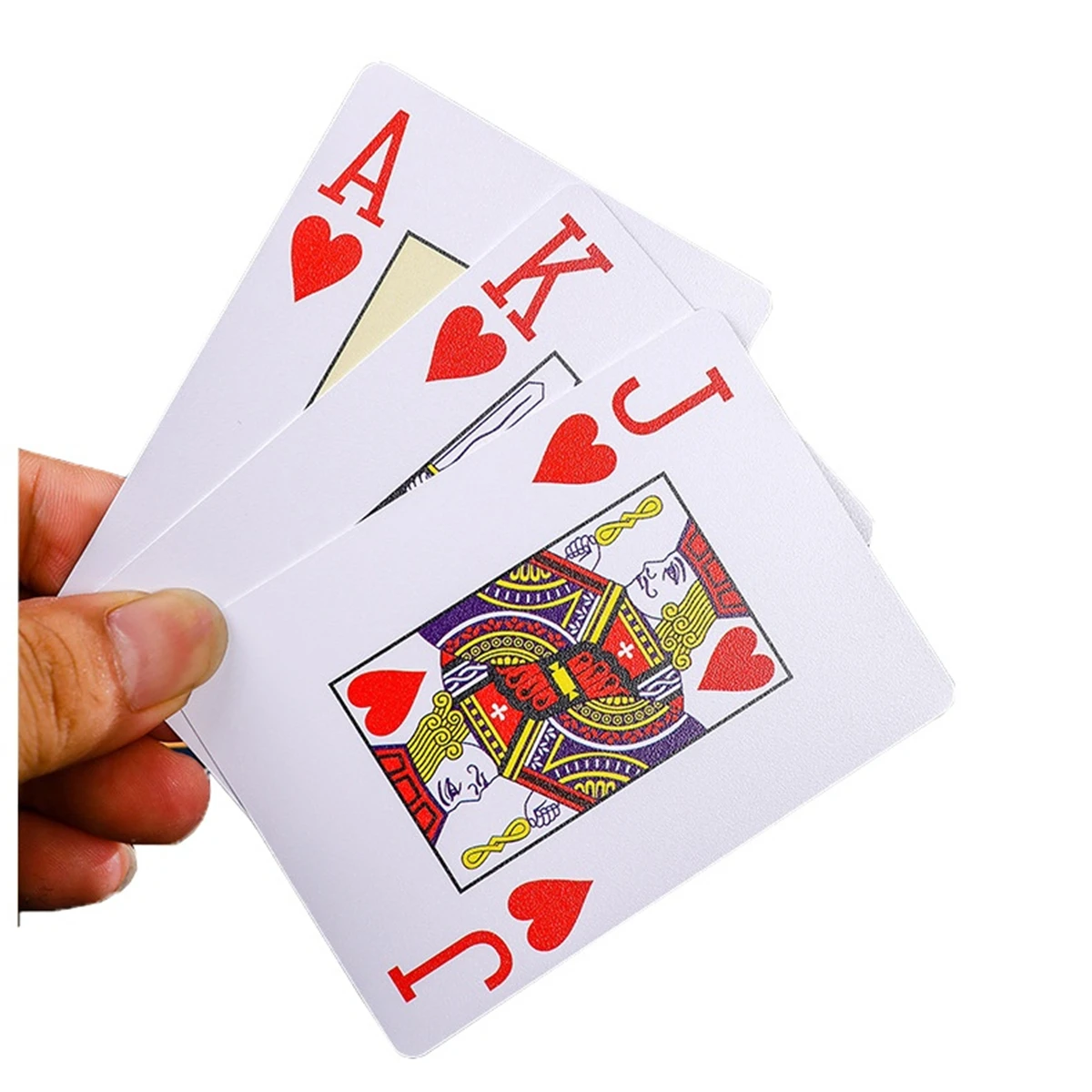 55PCS New Deck of Cards PVC Scrub Waterproof Playing Cards, Big Character Plastic Texas Hold\'em Poker Set In Case Table Game