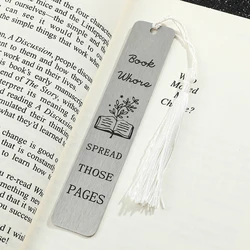 1pc Engraved Metal Bookmarks Reading Marks Book Lovers Collectible Bookmarks Stationery School Supplies Gifts for Friends