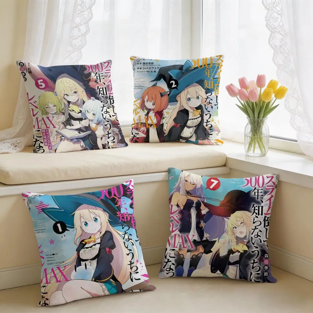 Ive Been Slimes For 300 Years Cushion Cover Square Short Plush Pillow Case Living Room Sofa Home Decor Funda 40X40