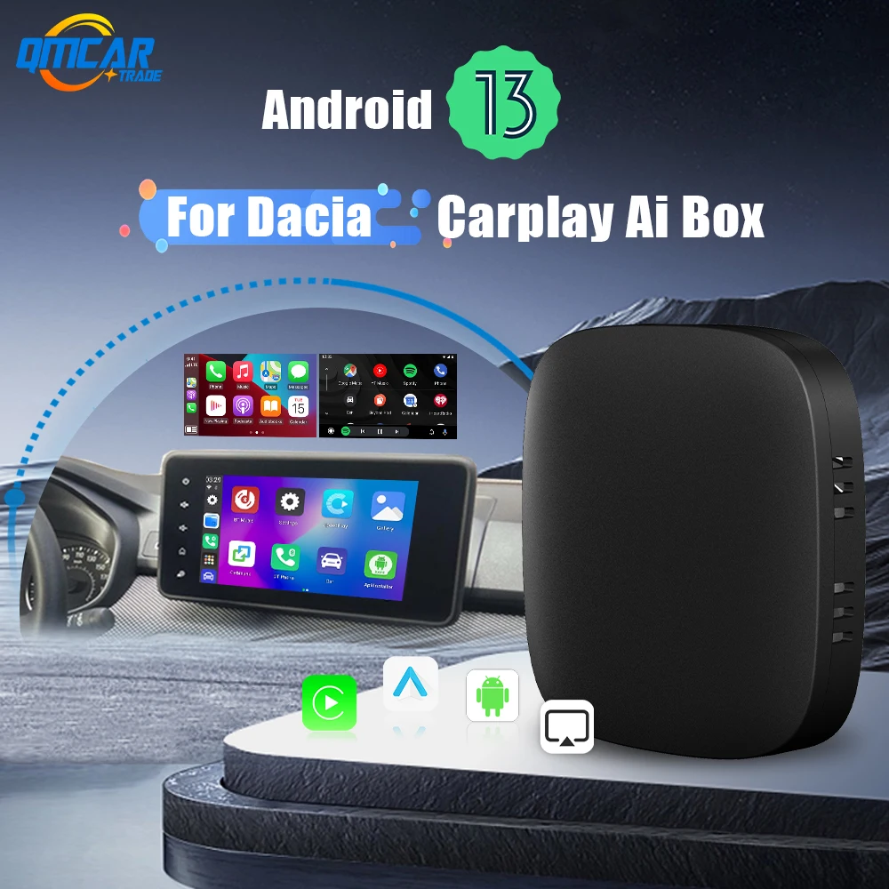 

Android 13 беспроводной Carplay Android Авто Smart Ai Box для Netflix YouTube для Dacia Spring Logan Sandero Duster Jogger Sandero