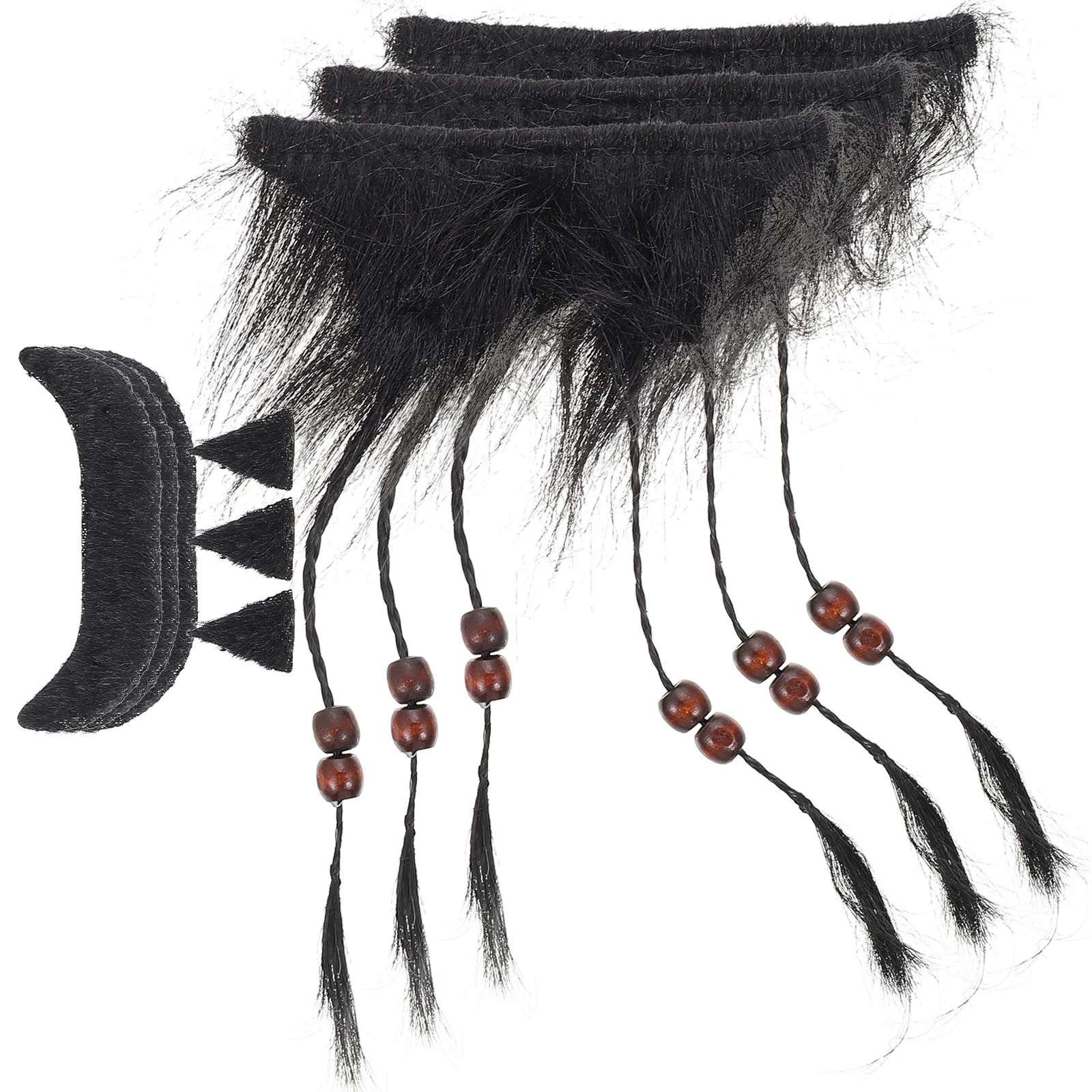 3 ชิ้น Pirate Beard Props ตกแต่งหนวดคอสเพลย์เครา Face ฮาโลวีนปลอมโพลีเอสเตอร์ Party Supplies เด็ก