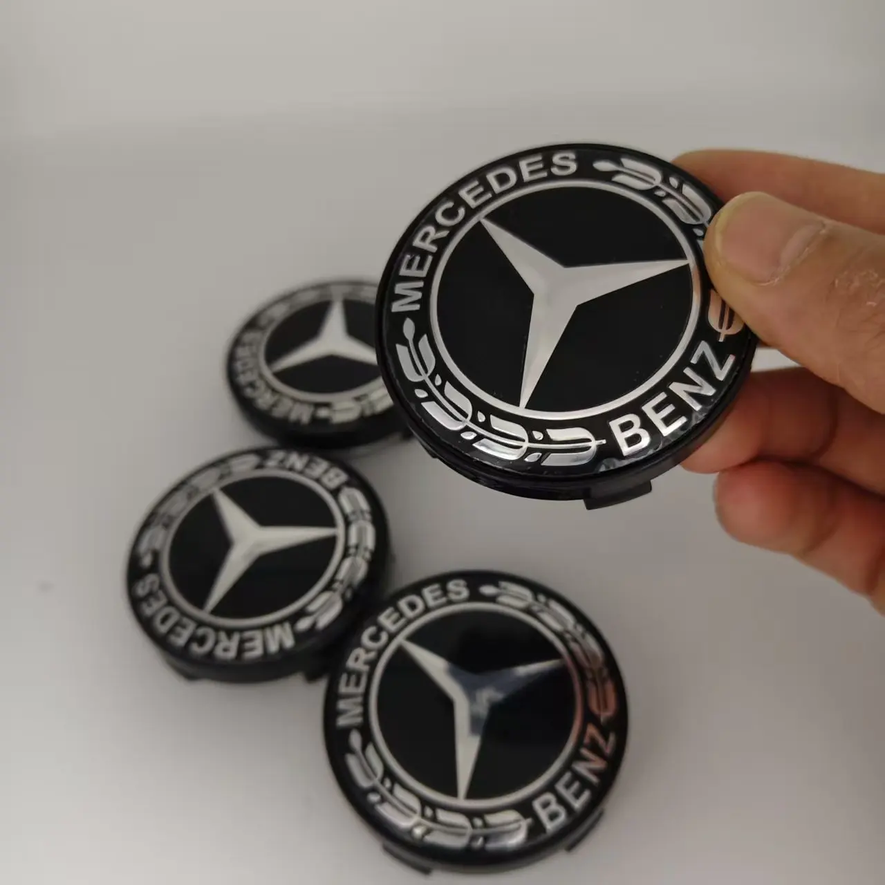 4pc Set 56mm 60mm Wheel Hub Cap Covers for Mercedes Benz Cars Easy Snap On ABS Plastic Center Wheel Hub Cover Replacement