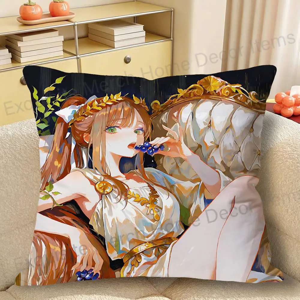 Cute M-Monika Anime Celebrity Merchandise All-Match Printed Pillow Case Sofa Car Office Room Decoration Protector