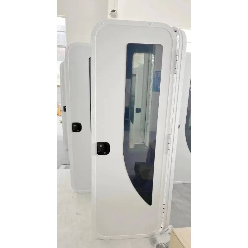 Hottest Aluminium Alloy Frame Fixed Window Trailer Caravan RV Door With Net Door