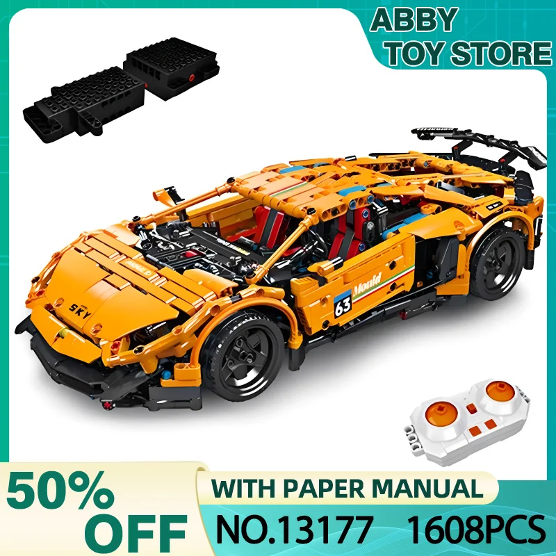 

MOULD KING 13177 MOC 1:10 Technical Super Sports Car Hypercar Model Building Blocks Bricks Puzzle Toys Christmas Gifts For Kids