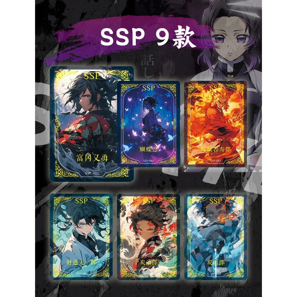 Kartu Demon Slayer asli baru untuk anak laki-laki dan perempuan hadiah kartu Puzzle tampan keren karakter Anime Kamado Tanjirou Tomioka Giyuu